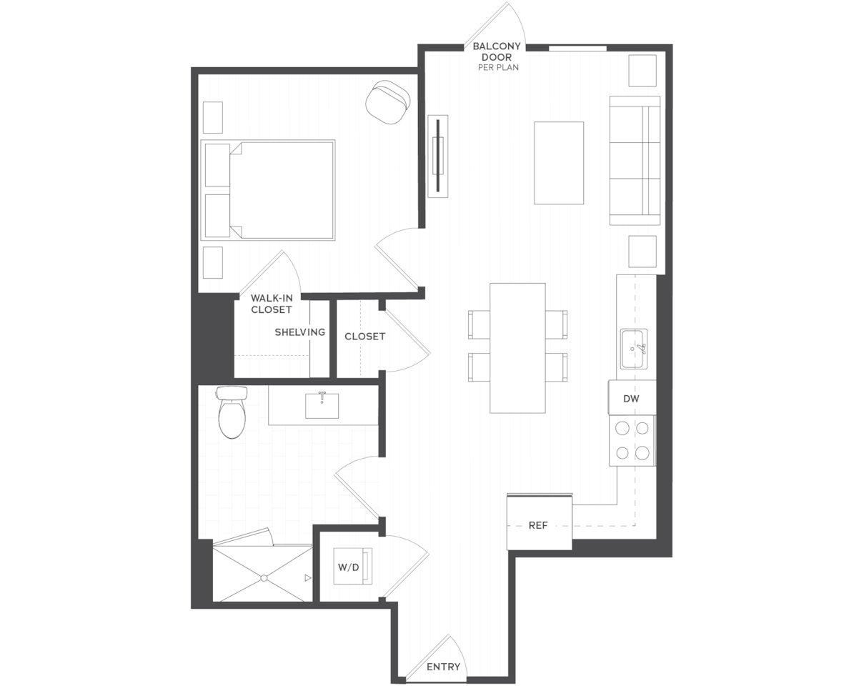 Floorplan diagram for A4.1, showing 1 bedroom