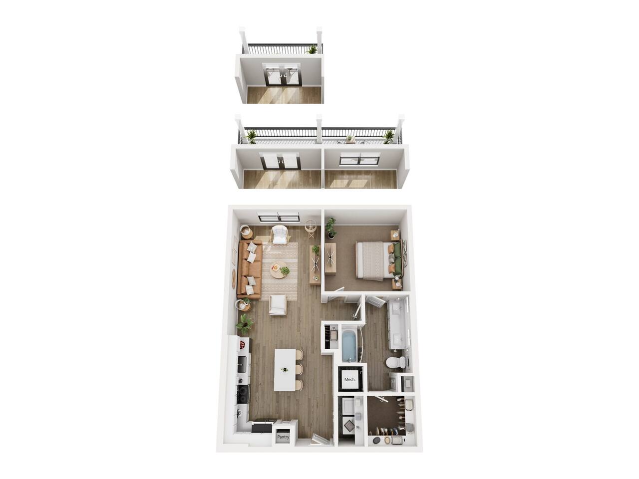 Floorplan diagram for Sage Affordable 80, showing 1 bedroom