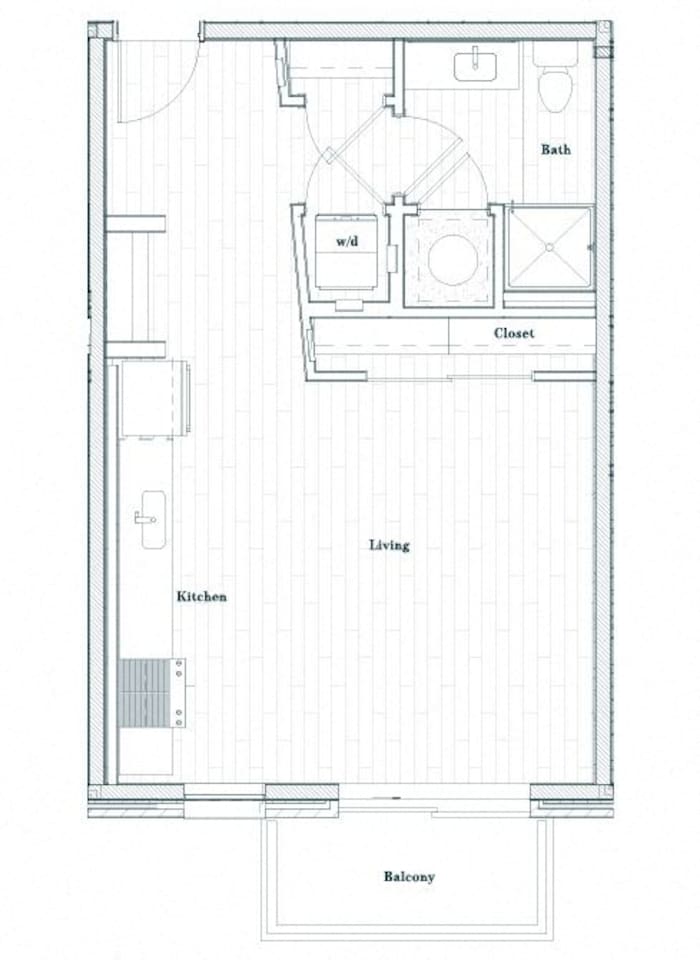 Floorplan diagram for W0B.1, showing Studio