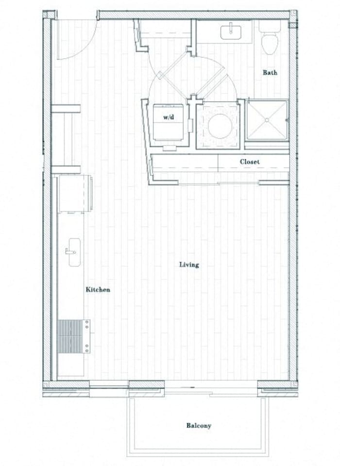 Floorplan diagram for W0B.4, showing Studio