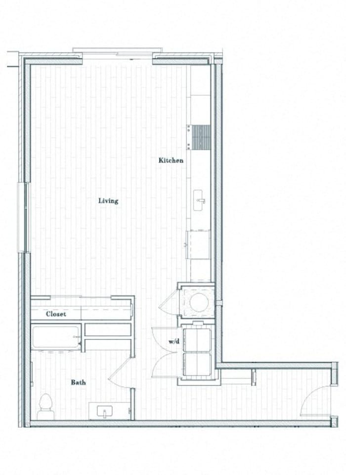 Floorplan diagram for W0C, showing Studio