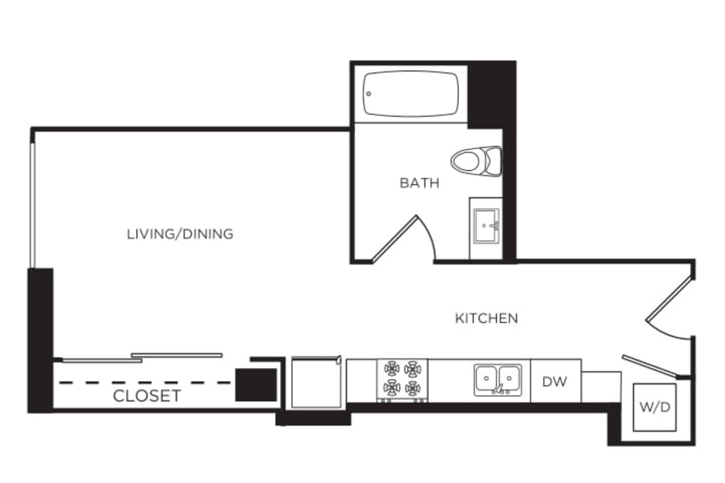 Floorplan diagram for The Turk, showing Studio