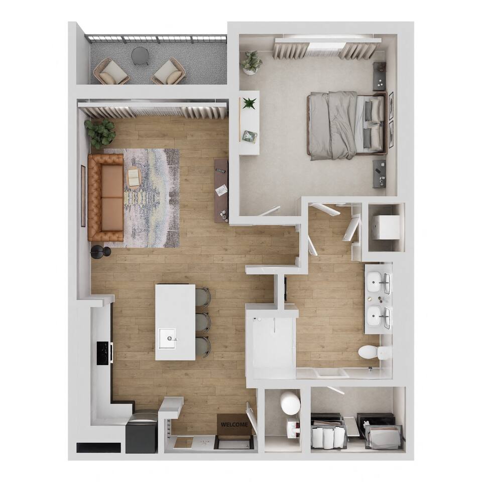 Floorplan diagram for A5, showing 1 bedroom