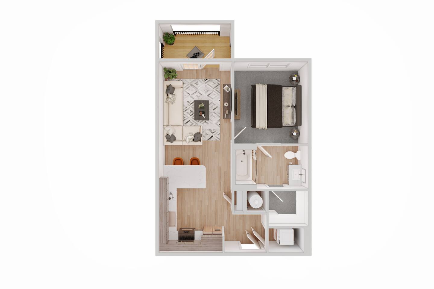 Floorplan diagram for A, showing 1 bedroom