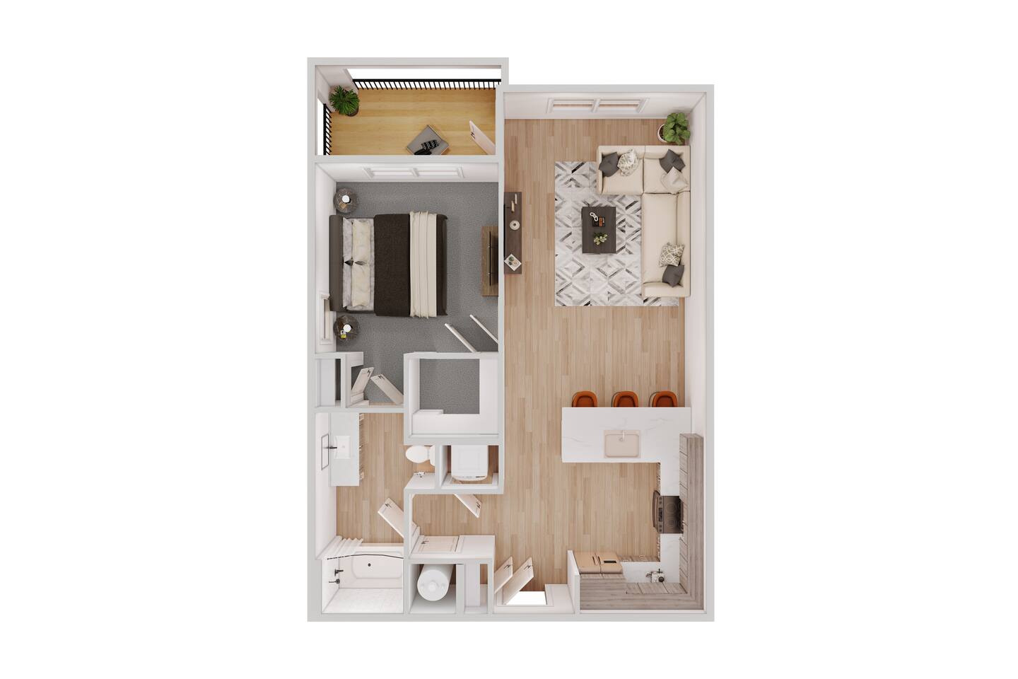 Floorplan diagram for A1, showing 1 bedroom