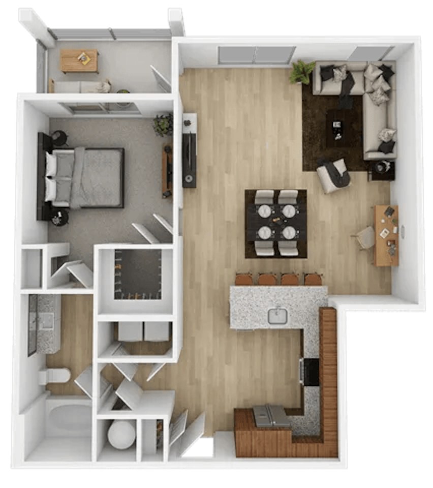Floorplan diagram for A1, showing 1 bedroom