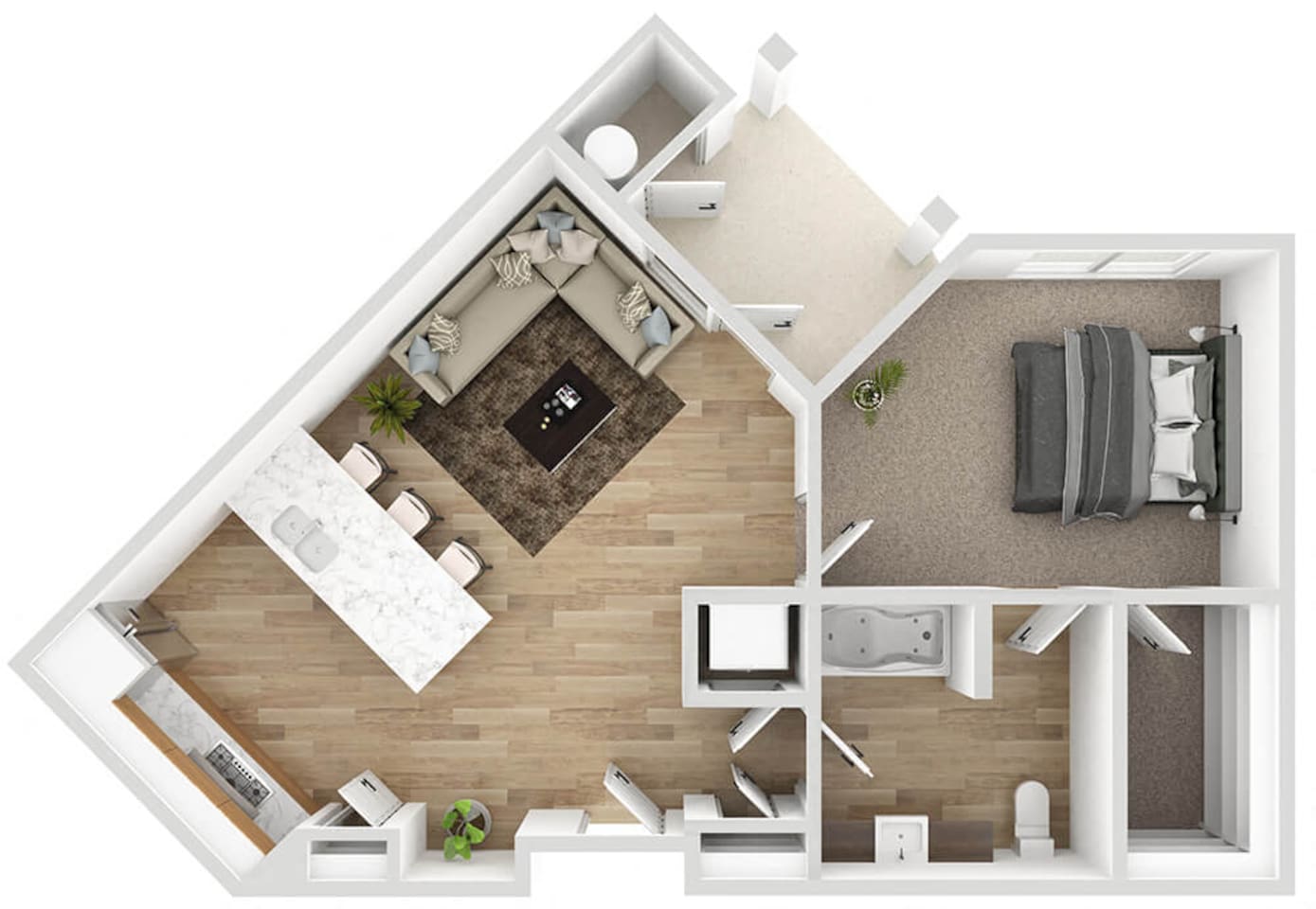Floorplan diagram for A2, showing 1 bedroom