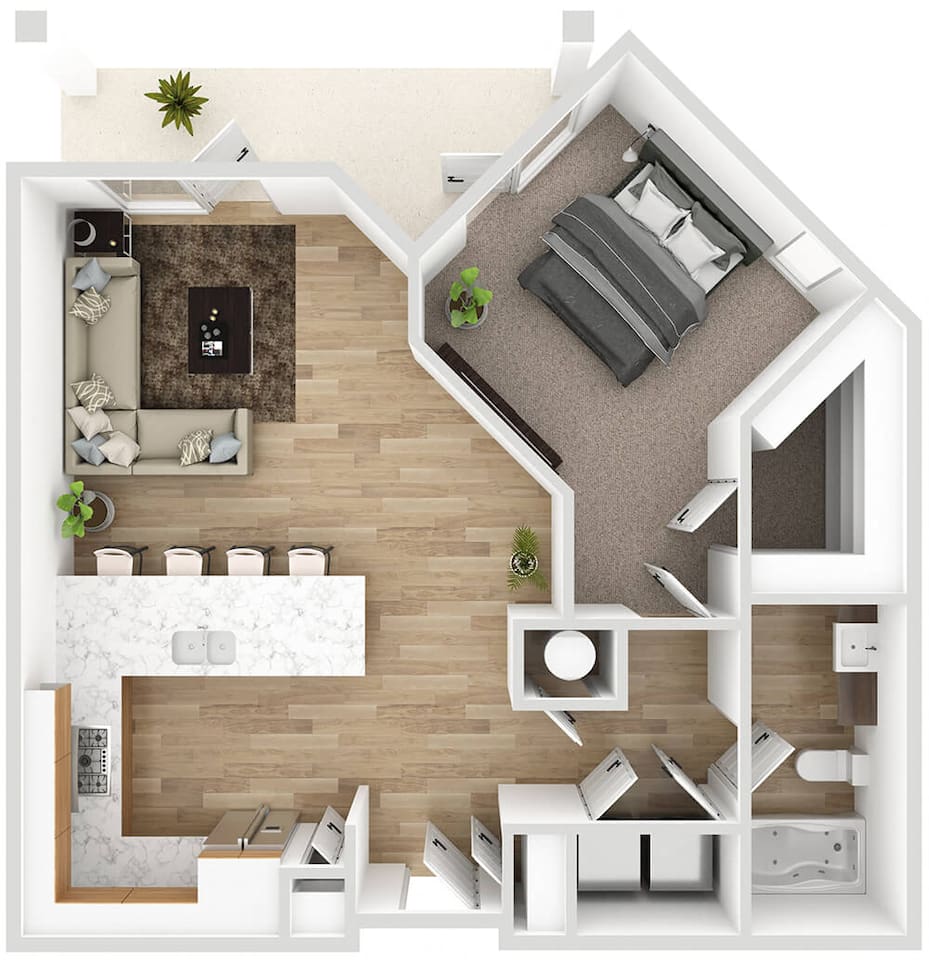 Floorplan diagram for A3, showing 1 bedroom