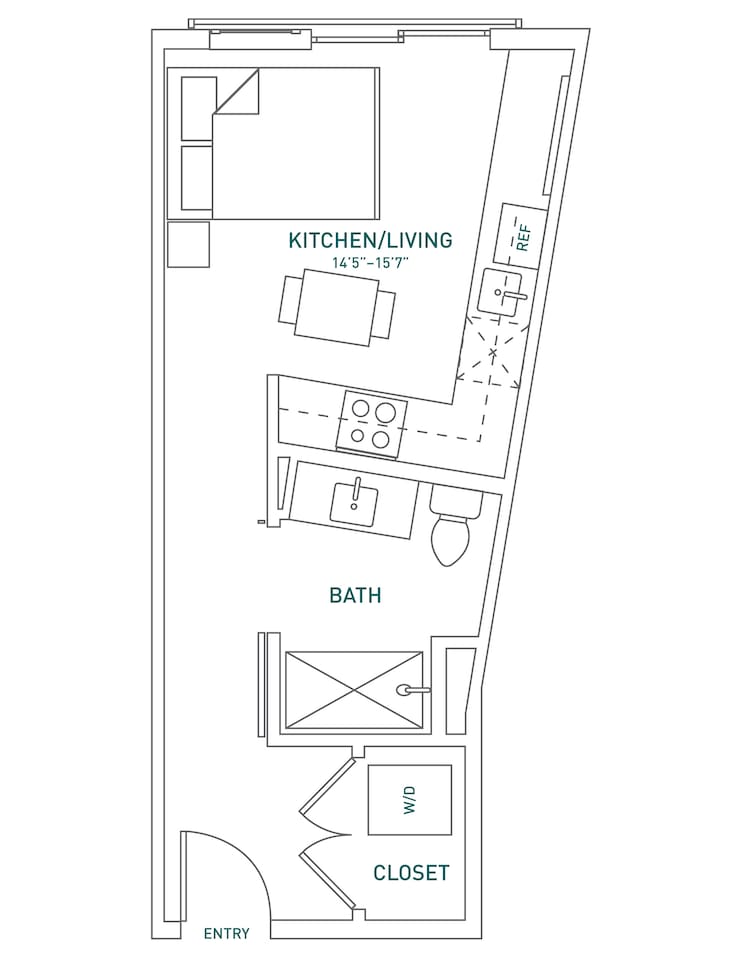 Floorplan diagram for S1, showing Studio
