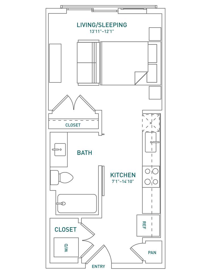 Floorplan diagram for S2, showing Studio