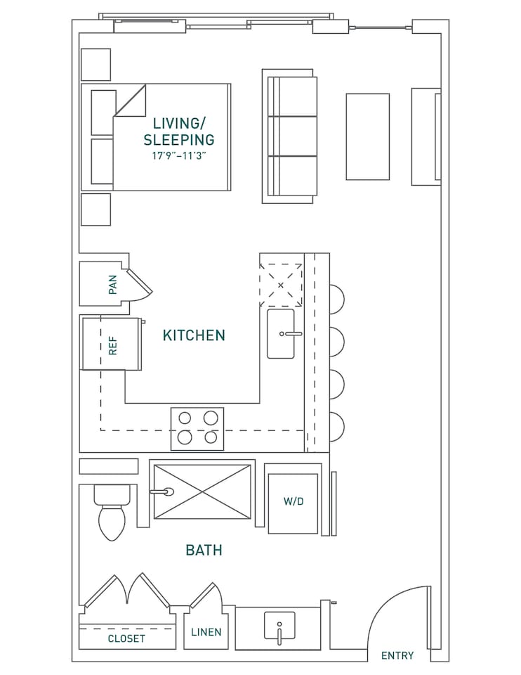 Floorplan diagram for S3, showing Studio