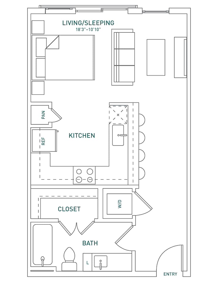 Floorplan diagram for S4, showing Studio