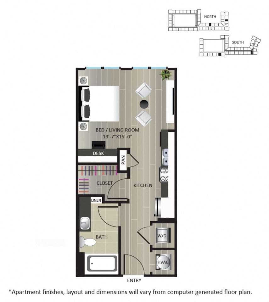 Floorplan diagram for S1, showing Studio