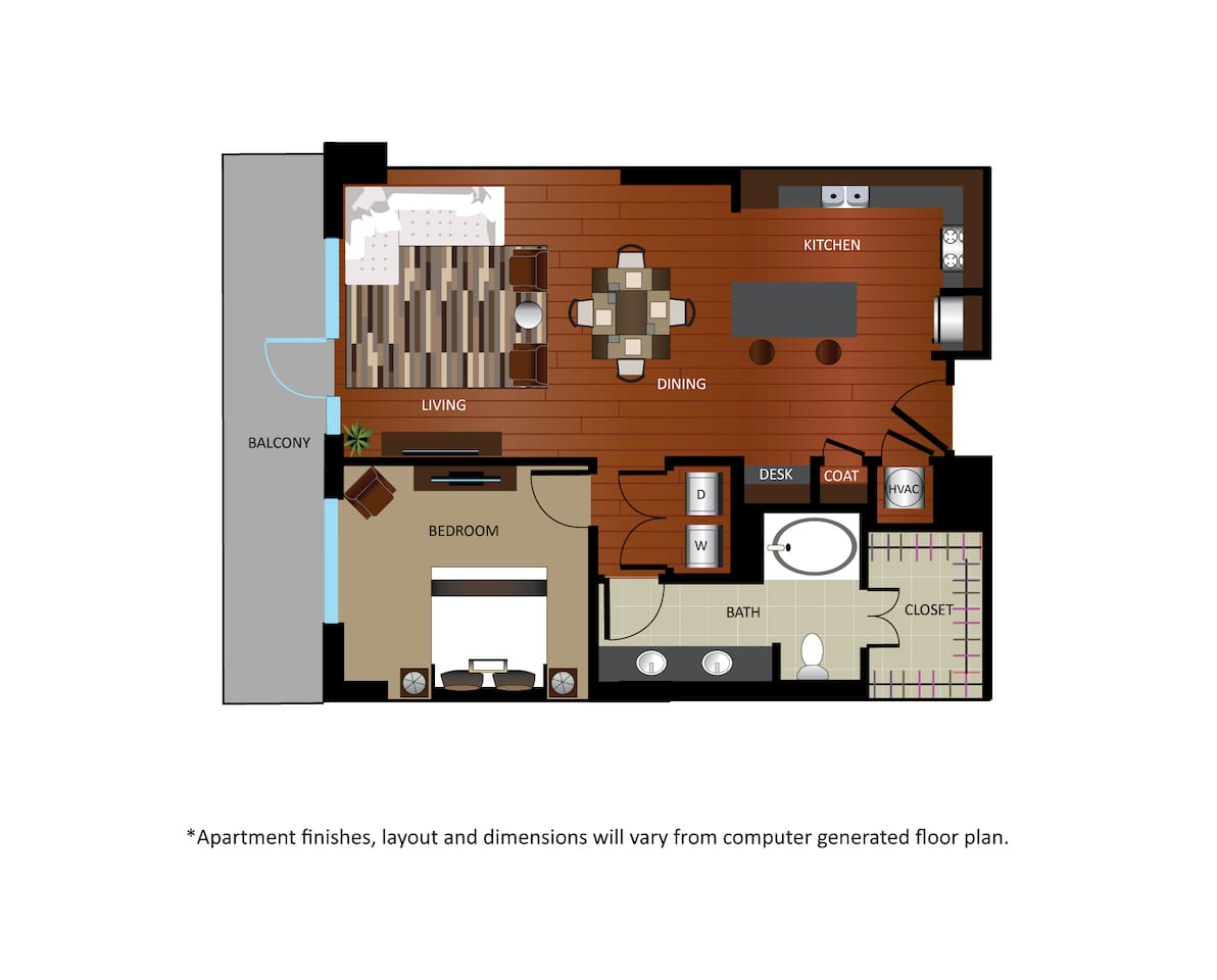 Floorplan diagram for A3 - Renovated, showing 1 bedroom