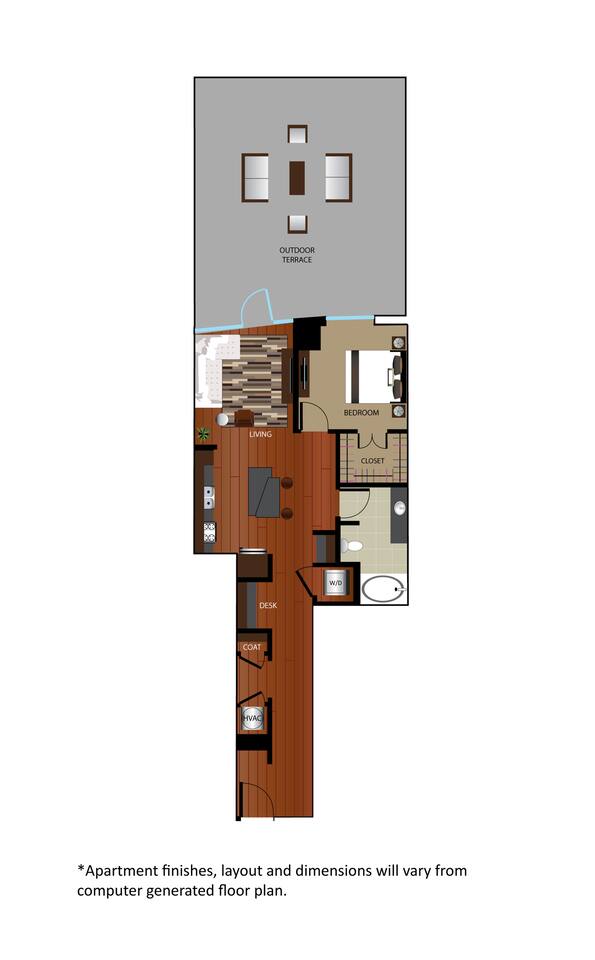 Floorplan diagram for A6 - Renovated, showing 1 bedroom