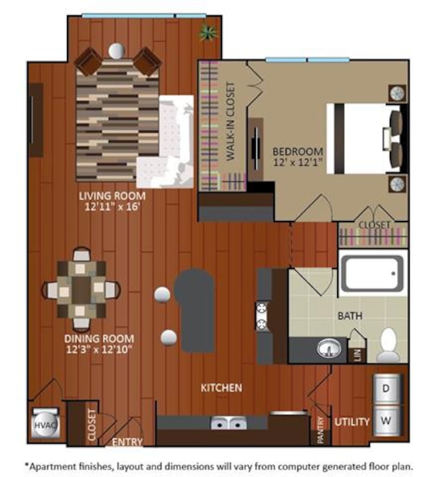 Floorplan diagram for A5, showing 1 bedroom