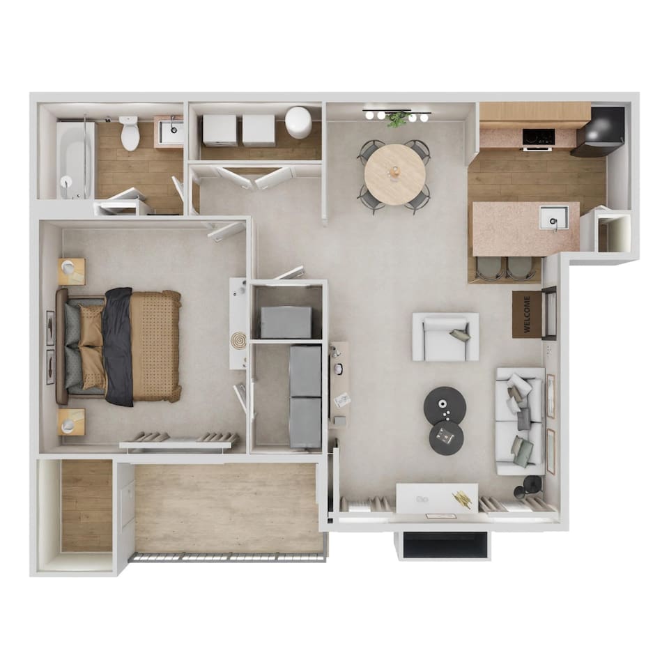 Floorplan diagram for A2, showing 1 bedroom