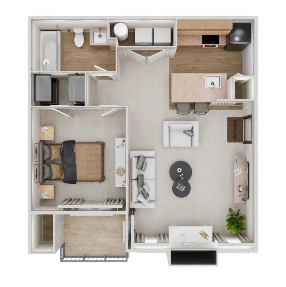 Floorplan diagram for AE - Renovated, showing 1 bedroom