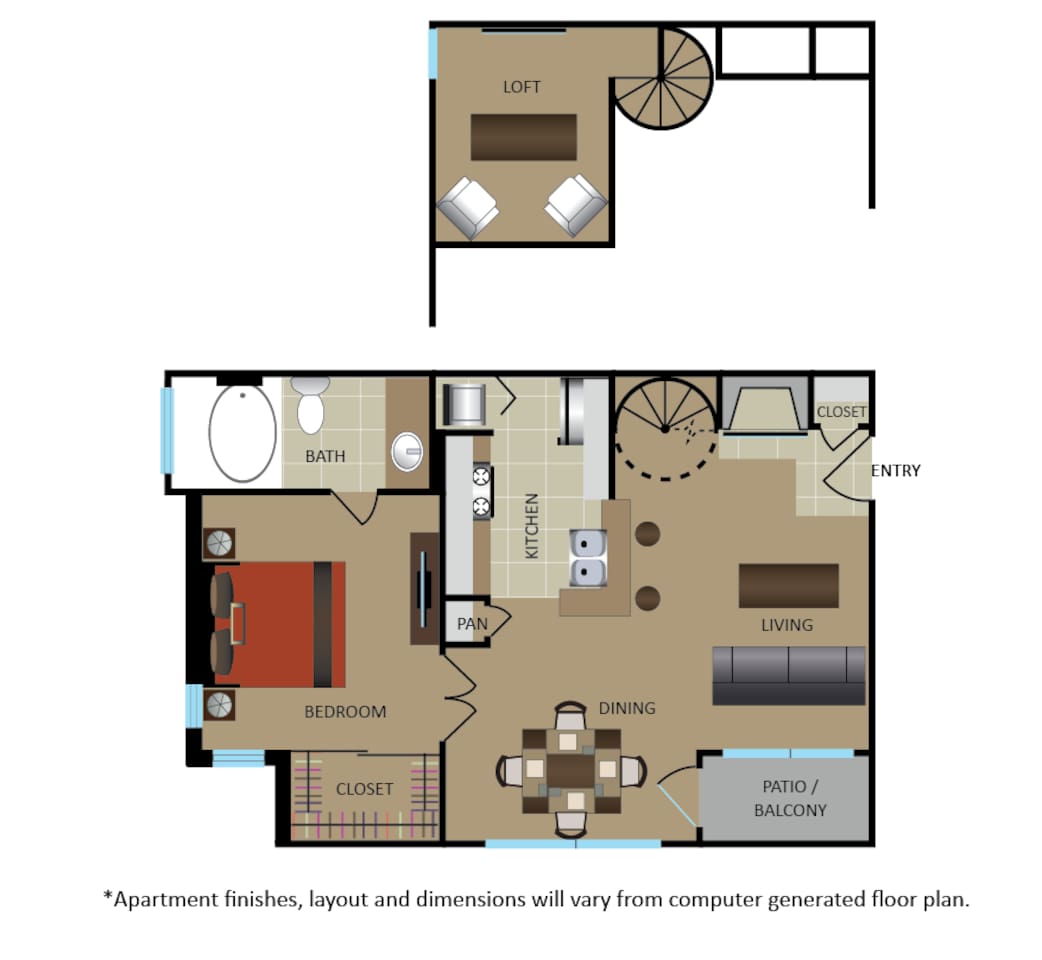 Floorplan diagram for AMHERST, showing 1 bedroom
