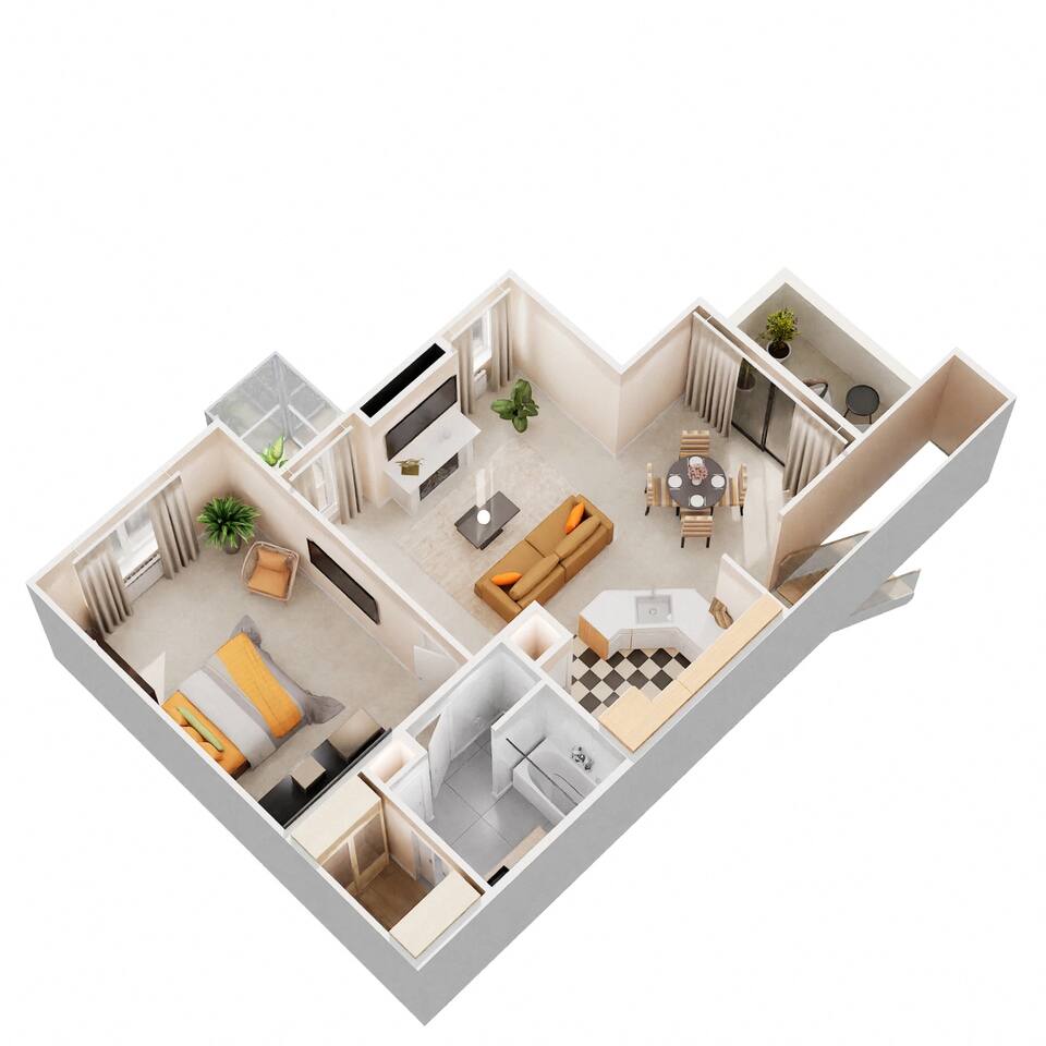 Floorplan diagram for A4, showing 1 bedroom