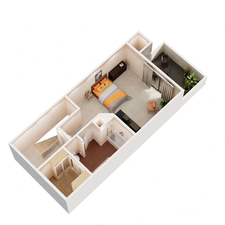 Floorplan diagram for A5, showing 1 bedroom