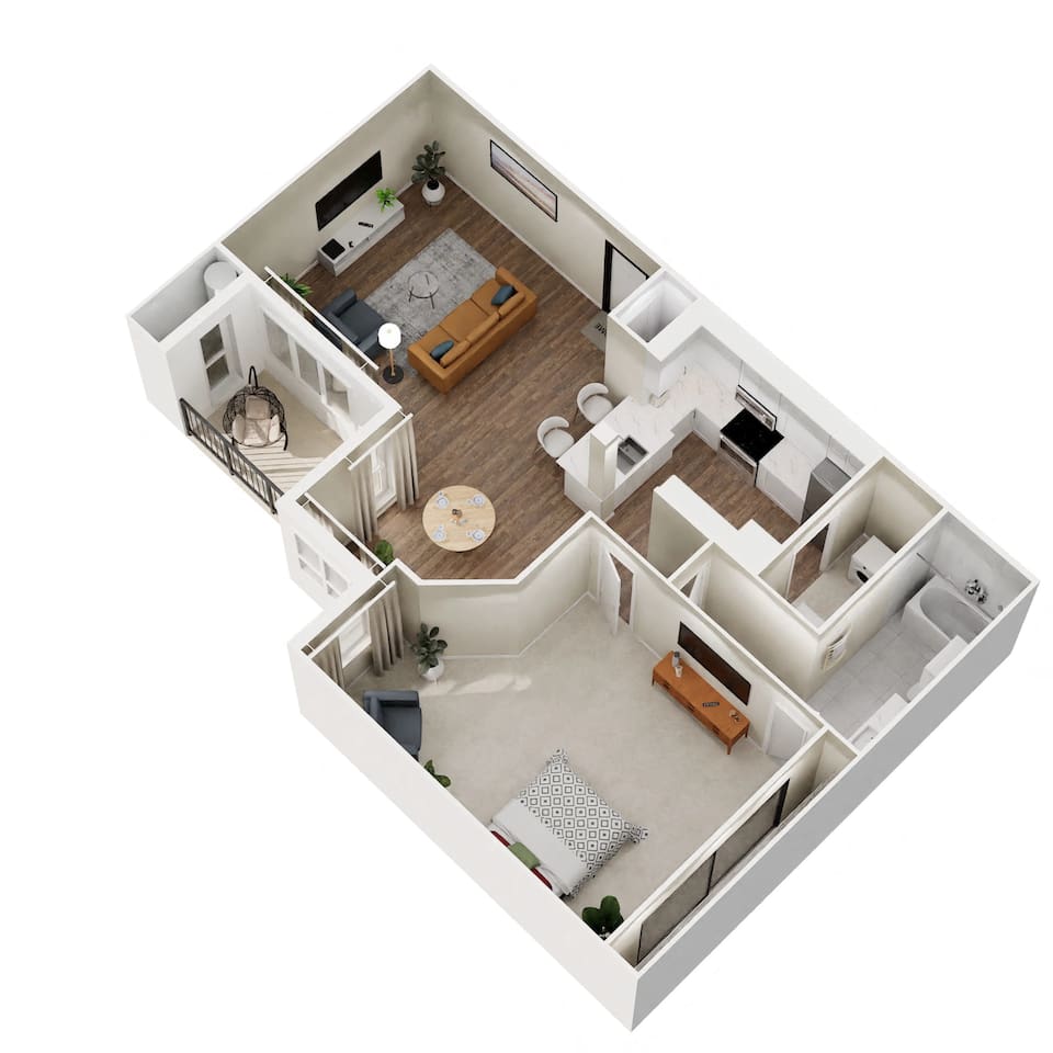 Floorplan diagram for A2 - Renovated, showing 1 bedroom