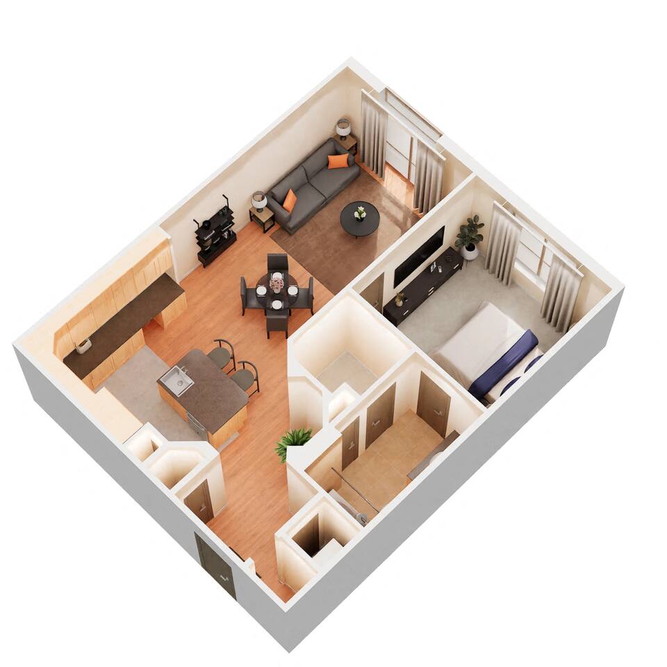Floorplan diagram for A2, showing 1 bedroom