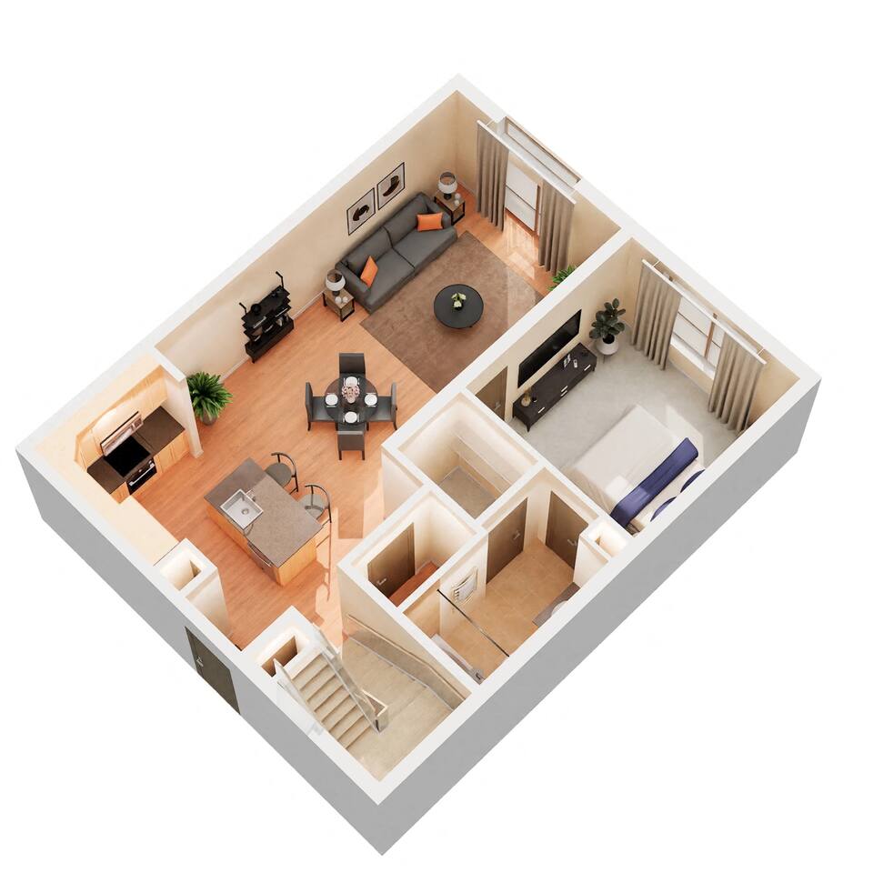 Floorplan diagram for A2AL, showing 1 bedroom