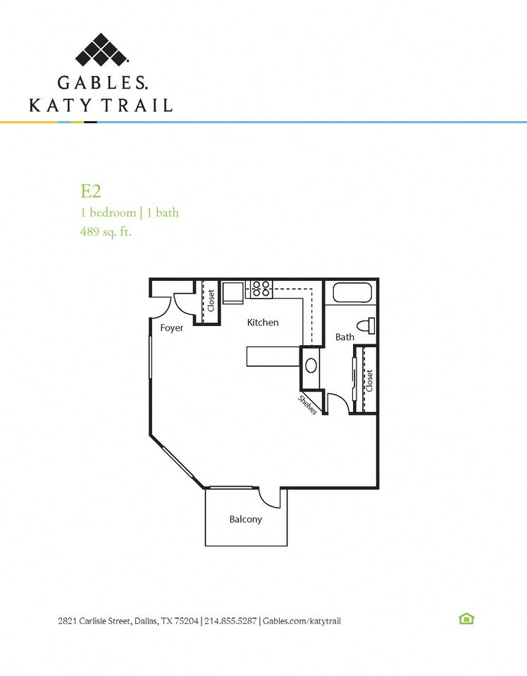 Floorplan diagram for E2, showing Studio