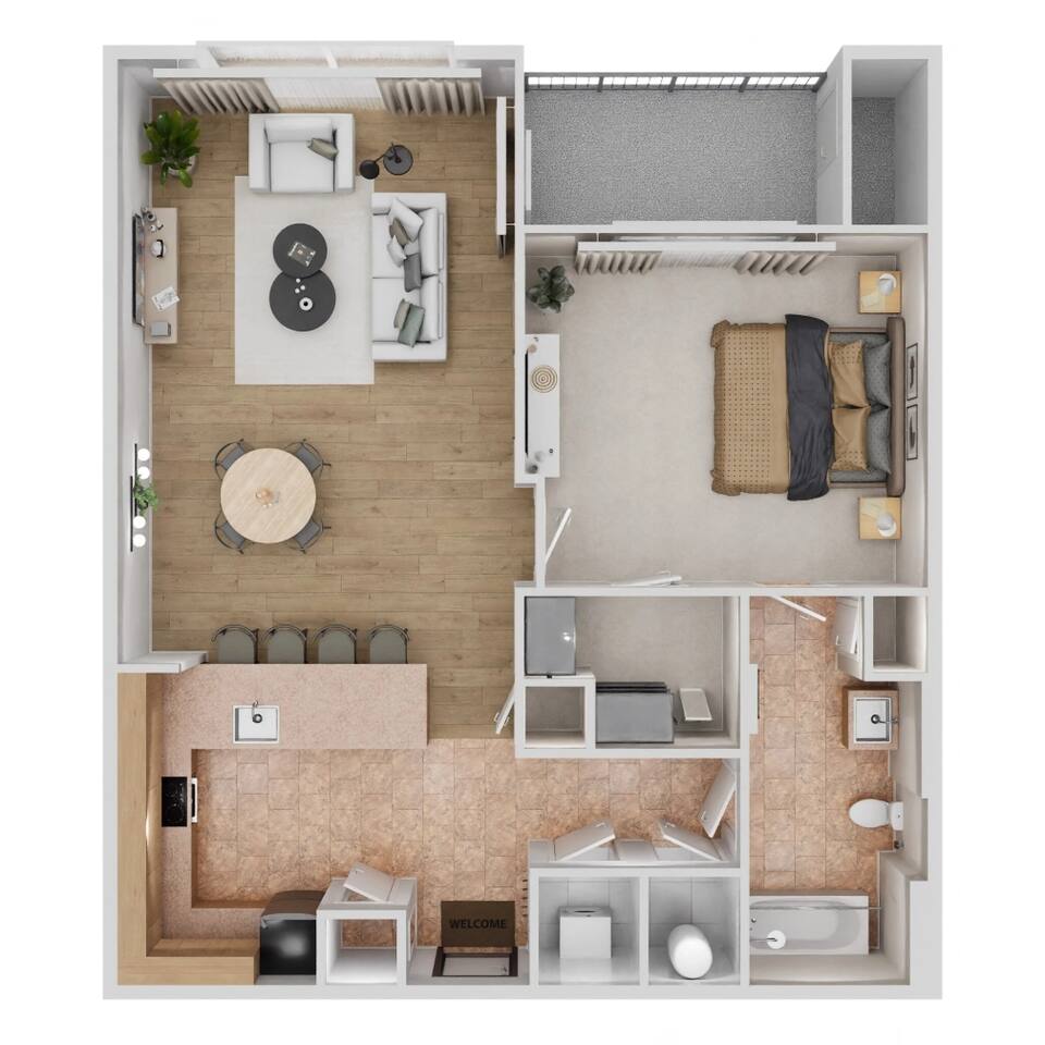 Floorplan diagram for A2 - Renovated, showing 1 bedroom