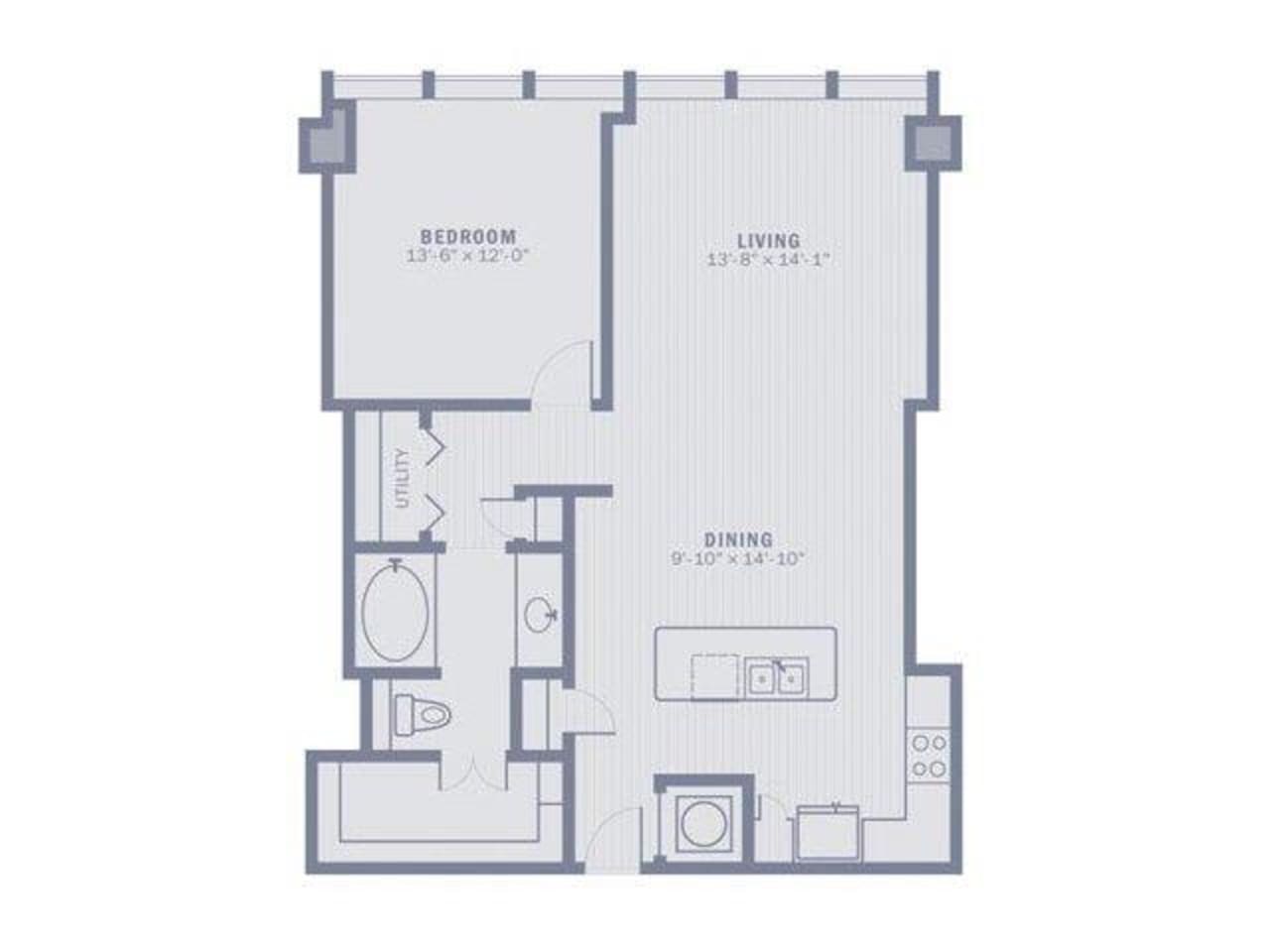 Floorplan diagram for A5, showing 1 bedroom