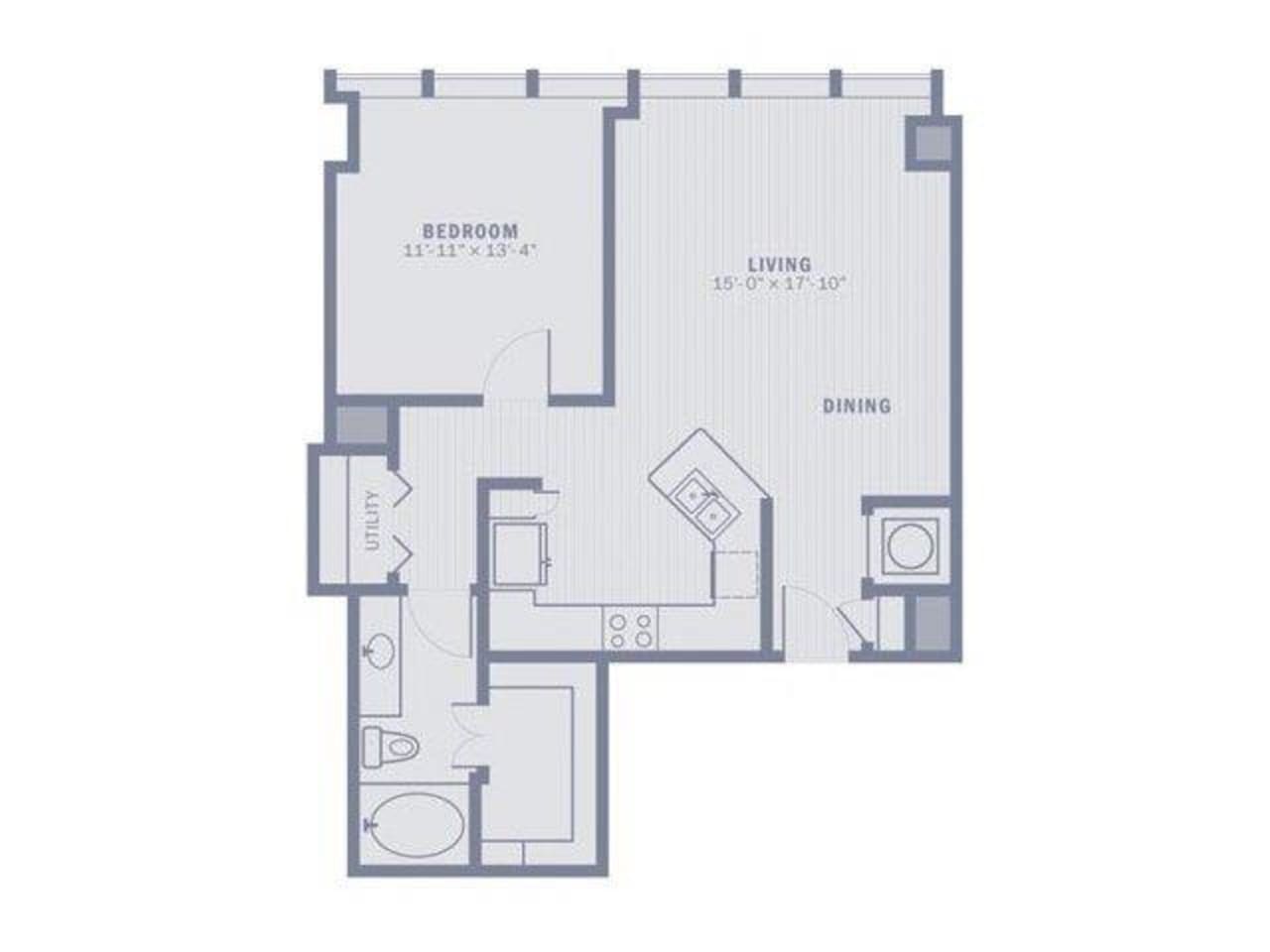 Floorplan diagram for A2, showing 1 bedroom
