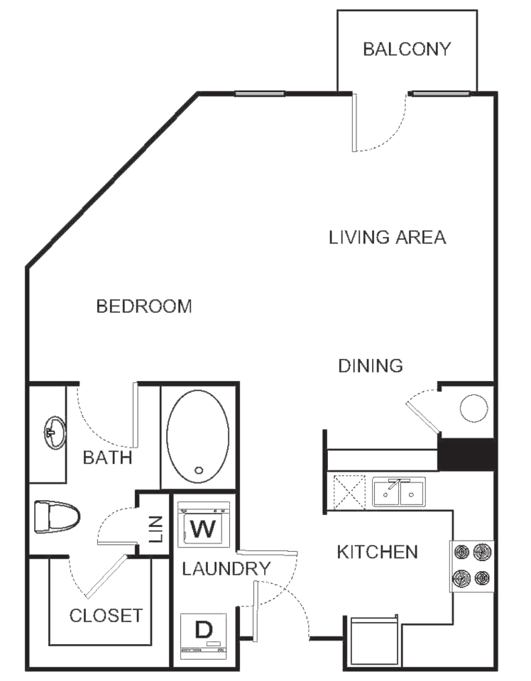 Floorplan diagram for E2 Studio - Harmony, showing Studio