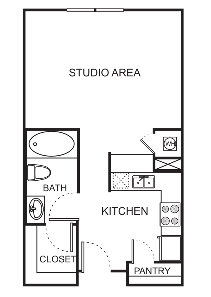 Floorplan diagram for S Studio - Harmony, showing Studio