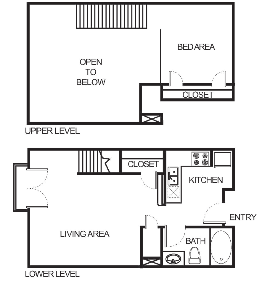 Floorplan diagram for S0 Studio Loft, showing Studio