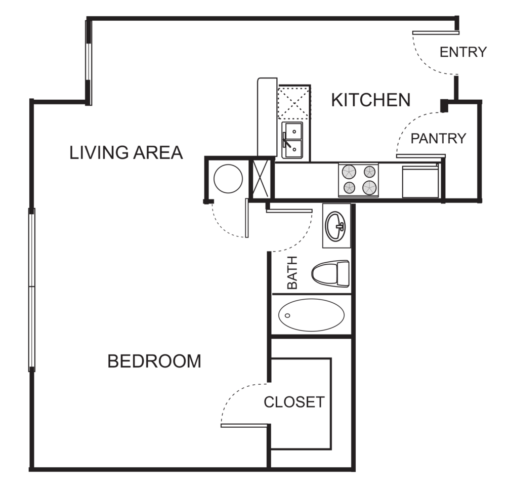 Floorplan diagram for S5-A Studio, showing Studio