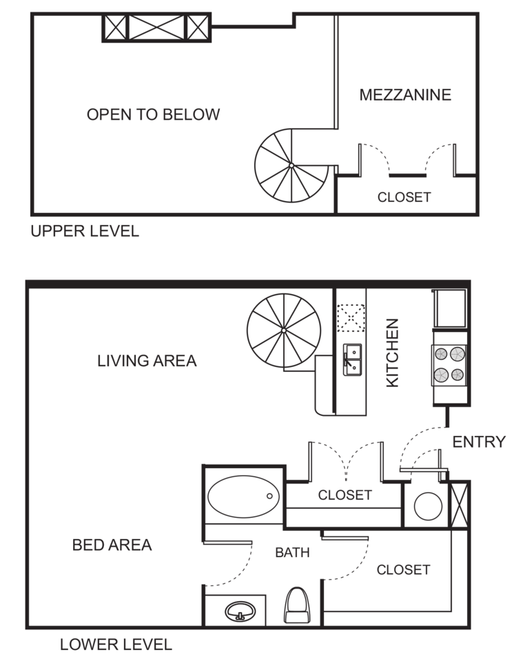 Floorplan diagram for S8-AB Studio Loft, showing Studio