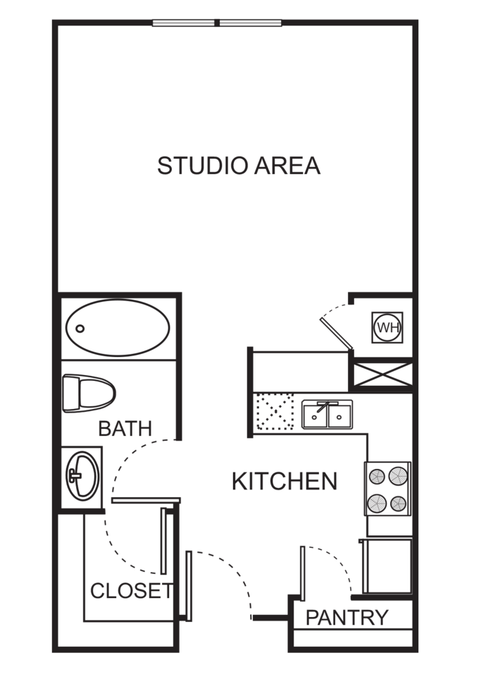 Floorplan diagram for S-Studio , showing Studio