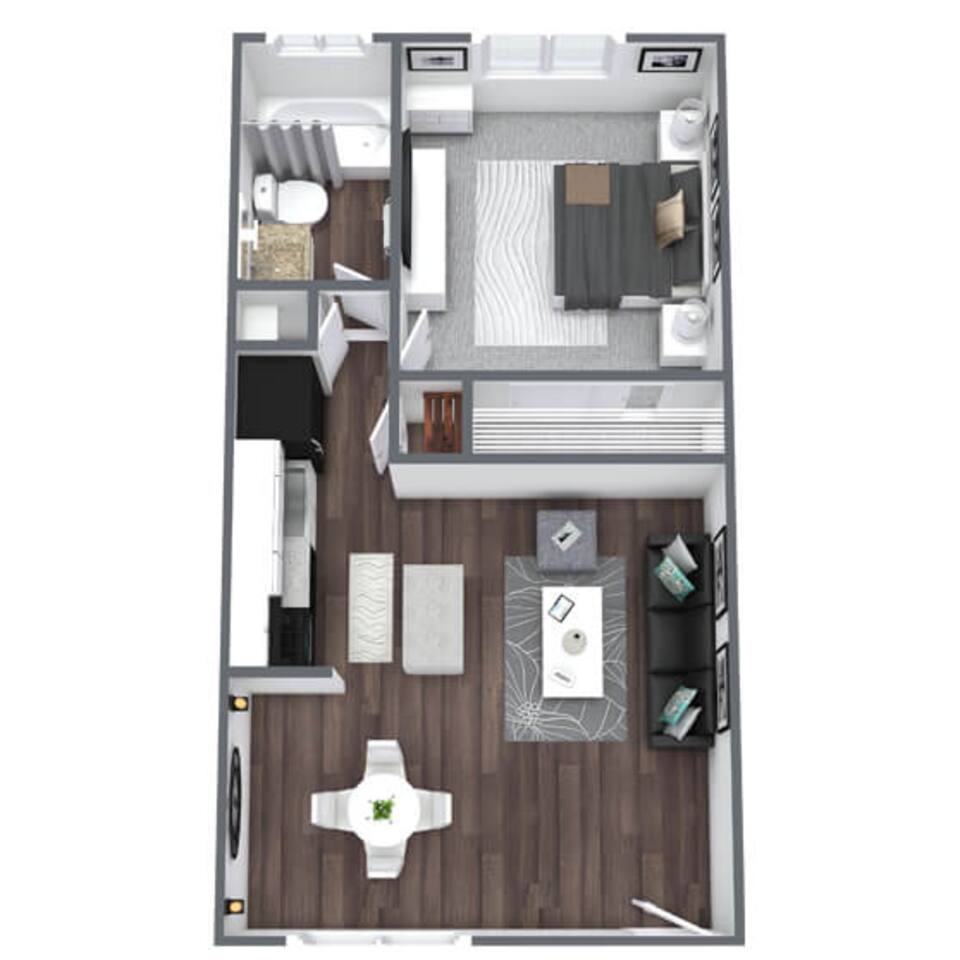 Floorplan diagram for Regency, showing 1 bedroom