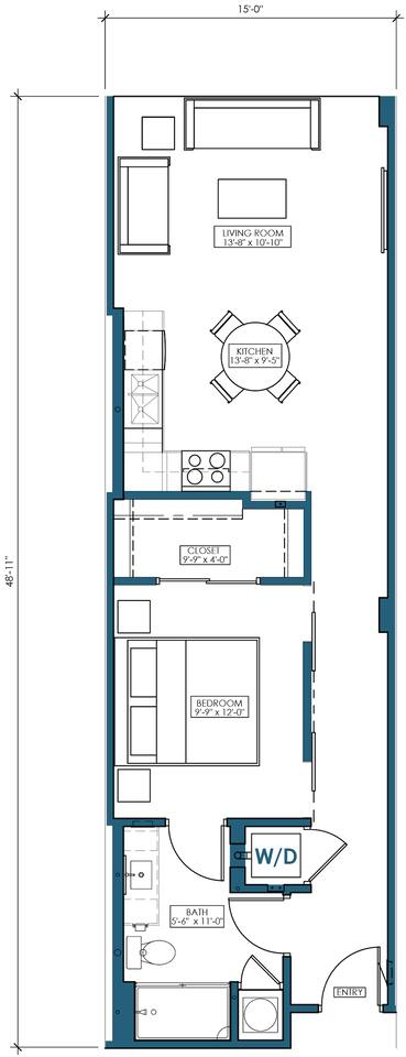 Floorplan diagram for A2, showing 1 bedroom