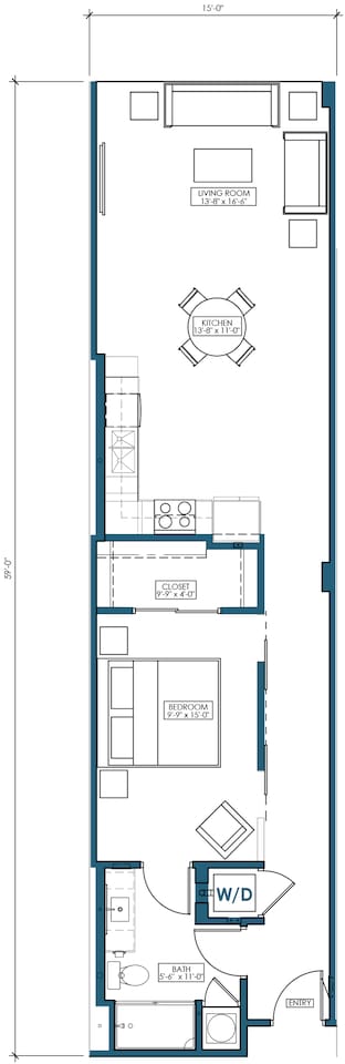 Floorplan diagram for A4, showing 1 bedroom