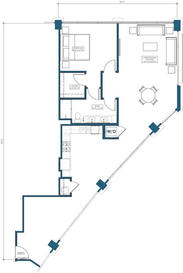 Floorplan diagram for A7, showing 1 bedroom