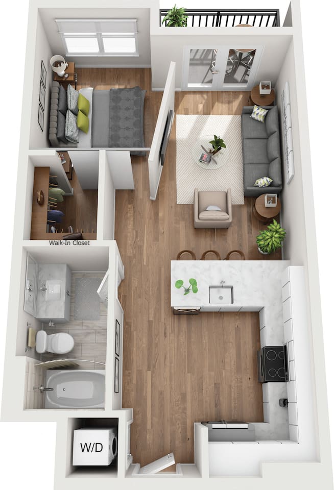 Floorplan diagram for A1B, showing Studio