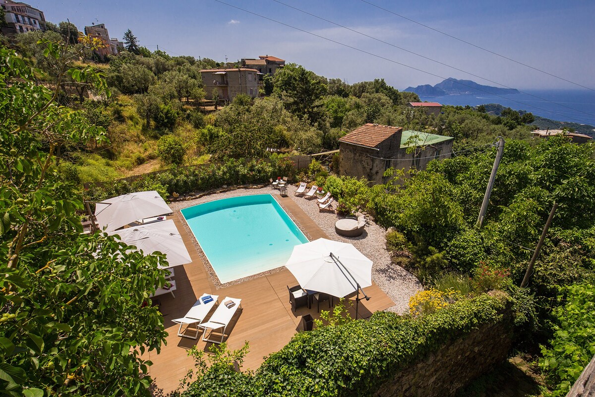 Villa Rococo -带泳池和海景的豪华别墅