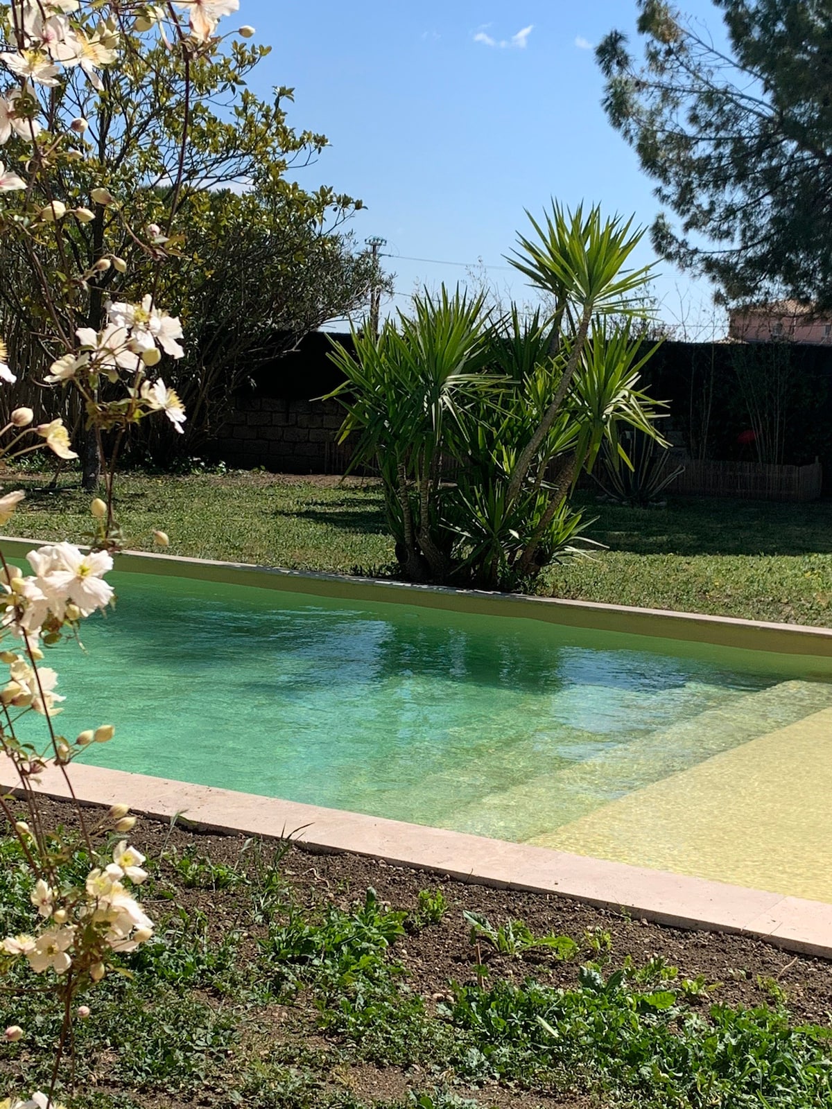 A. 1 chambre, possibilité naturisme à la piscine.