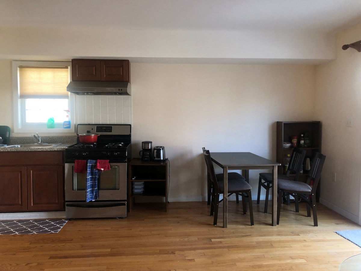 整套公寓：客厅/厨房+ 2张床+1个卫生间