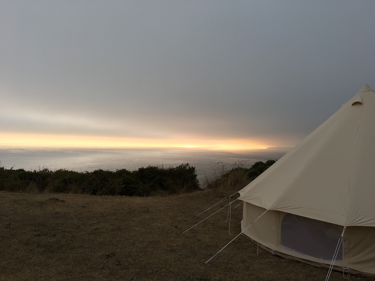 Glamping帐篷可俯瞰海景，最多可入住4人（ # 1 ）