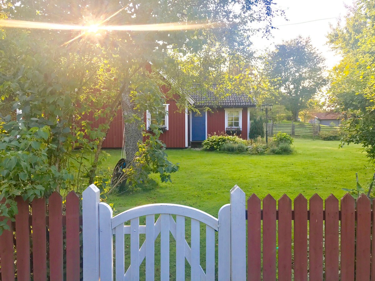 Cosy typical Swedish house in amazing nature.