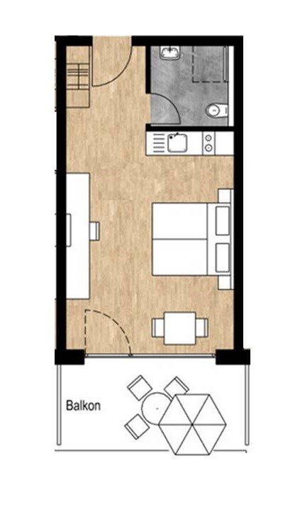 Gästehaus Dickreiter, (Immenstaad am Bodensee), Appartement Typ A1, 36qm, für 1 bis 3 Personen (max. 2 Erwachsene + 1 Kind bis 2 Jahre) ***