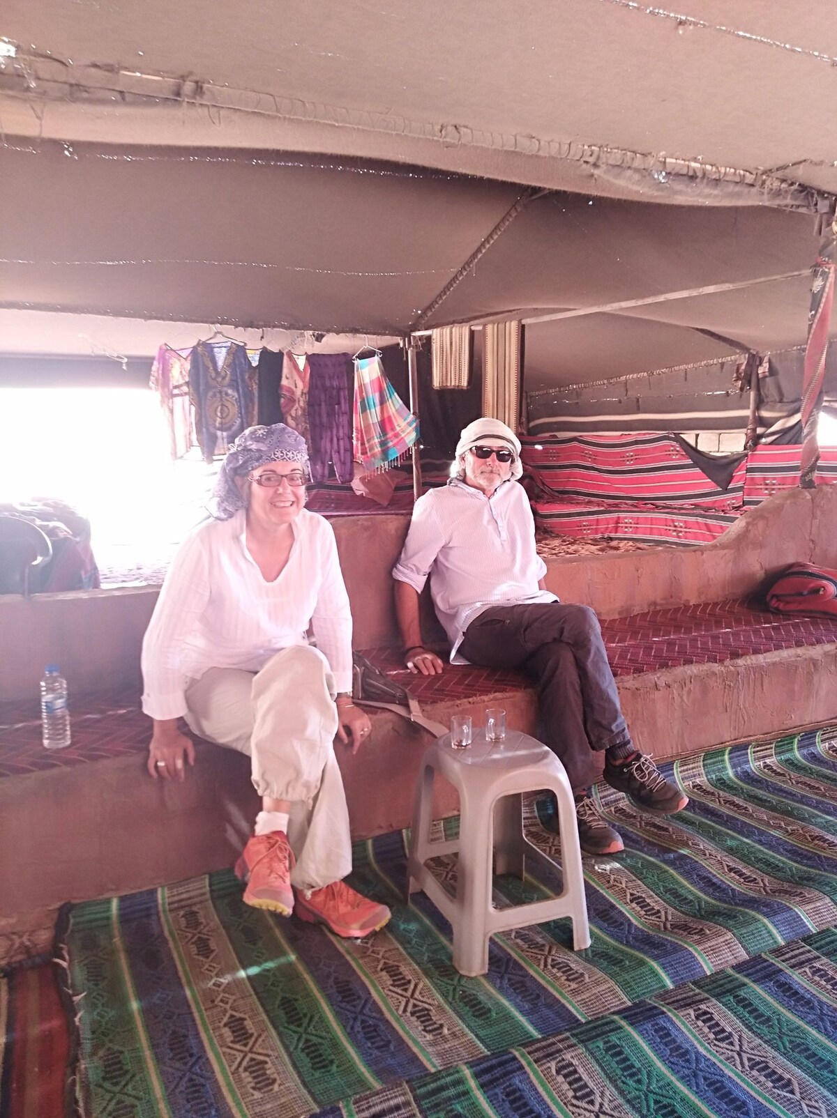 Trekking and outdoor camping in Wadi rum desert